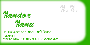 nandor nanu business card